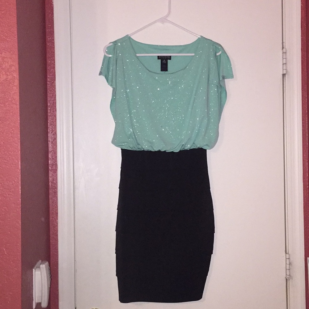 Blue/teal pencil dress